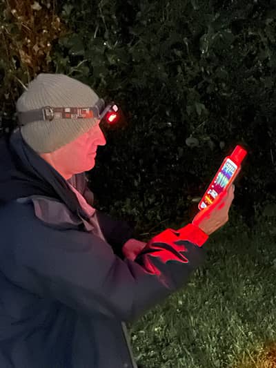 George using a Bat Echo meter. 