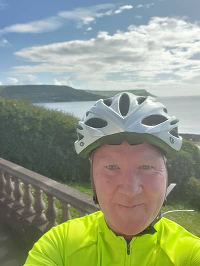 Padraig takes a break while out cycling. 