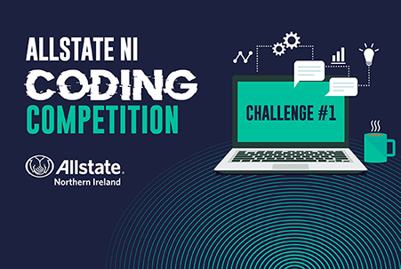 computer and cup of coffee - Allstate NI Coding competiton, challenge 1. 