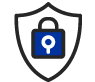 Icon - an illustration of a shield with a lock. 