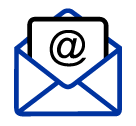 Icon - an illustration of a envelope with an at sign.