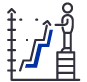 icon of a man looking at charts. 