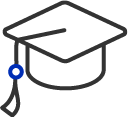 icon - an illustration of a graduate cap.