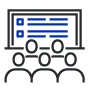 icon - illustration of a group training in a room