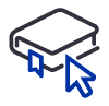 Icon - an illustration of chart being loocked at with a magnifier. 