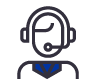 Icon - an illustration of a service desk person with a headset. 