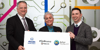 Allstate NI representatives with a representative from Makematic. 